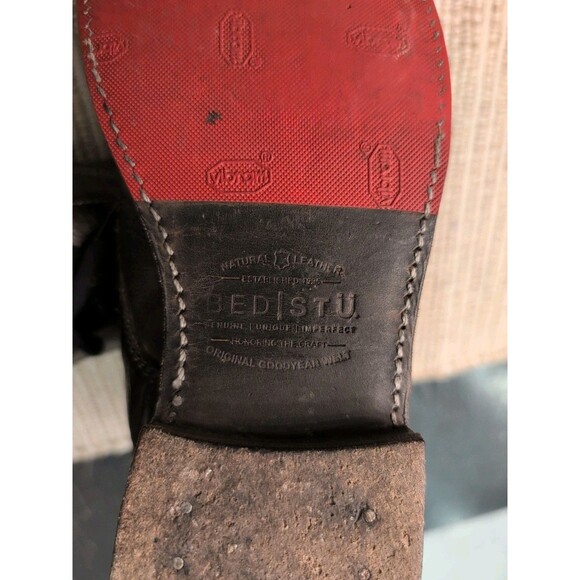 Bed Stu Cobbler Ankle Lace Up Side Zip Boots Dark Brown Vibram Soles Size 10 - Picture 12 of 14